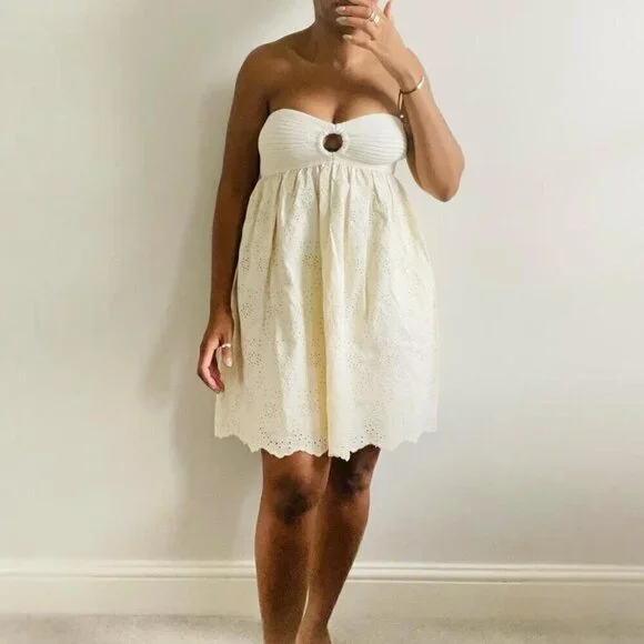 ZARA COMBINATION EMBROIDERED KNIT DRESS - Picture 7 of 8